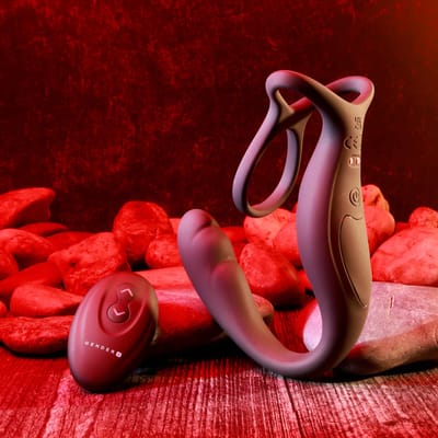 Massageador de Próstata e Períneo com Anel Peniano e Escroto em Silicone com 10 Modos de Vibração - Gender X The Wrangler