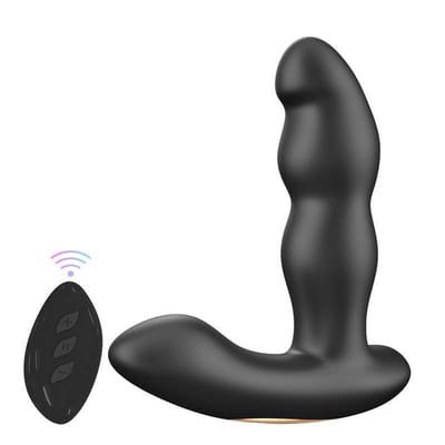 Massageador de Próstata e Períneo com Formato Ergonômico, 7 Modos de Vibração, Função Rotação e Controle Remoto Sem Fio - Pleasure Dreams | 11,3 x 3,6 cm