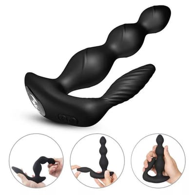 Massageador de Próstata e Períneo Recarregável com Triplo Motor, 9 Modos de Vibração e Controle Wireless - Maxfum| 14,5 x 3,8 cm
