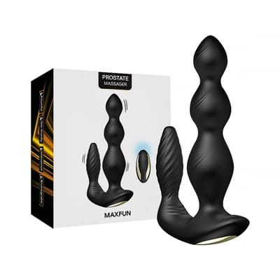 Massageador de Próstata e Períneo Recarregável com Triplo Motor, 9 Modos de Vibração e Controle Wireless - Maxfum| 14,5 x 3,8 cm