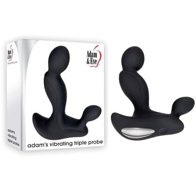 Massageador de Próstata e Períneo em Silicone com 7 Modos de Vibração e Carregamento Via Cabo USB - Adam & Eve Adam's Vibrating Triple Probe | 9,5 x 2,5 cm