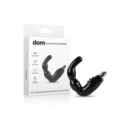 Massageador de Próstata e Períneo em Silicone com Vibração Única e Cerdas Estimuladoras - Dom M1 - 11,5 x 3,8 cm