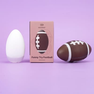 Masturbador Bola de Futebol Americano em TPE Macio com Textura Interna - Exclusiva Funny Try Football