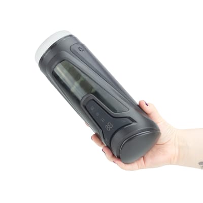 Masturbador com Cerdas Massageadoras, 9 Modos de Vibração, 8 Movimentos de Vai e Vem, 2 Níveis de Aquecimento e Gemidos - 14,5 x 3,2 cm