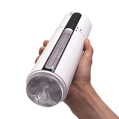 Masturbador com Forma de Vagina, 7 Modos de Vibração, 6 Modos de Sucção, Simulação de Gemidos e 7 cores de Iluminação - 29 x 7,1 cm | Ailighter Air Jet 2