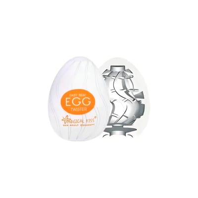 Masturbador em Formato de "Egg" em Silicone com Texturas em Espiral - Magical Kiss Twister | 5,8 x 5 cm