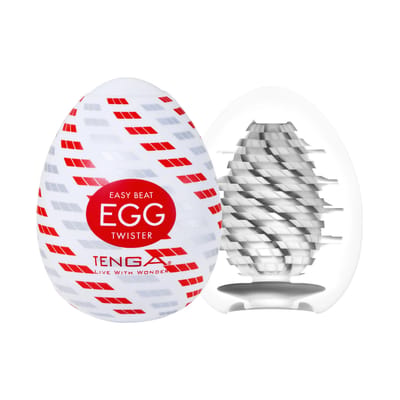 Masturbador em Formato de "Egg" em TPE com Textura em Espiral - Tenga Egg Twister | 5,8 x 5 cm