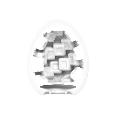 Masturbador em Formato de "Egg" em TPE com Textura Geométrica - Tenga Egg Cubic | 5,8 x 5 cm