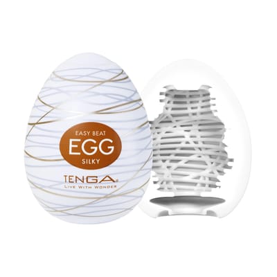 Masturbador em Formato de "Egg" em TPE com Textura Suave - Tenga Egg Silky | 5,8 x 5 cm