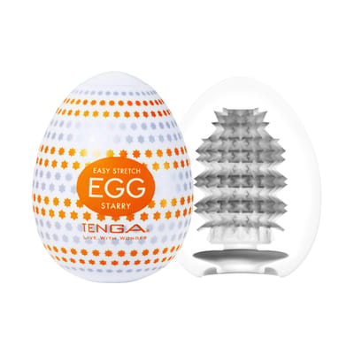 Masturbador em Formato de "Egg" em TPE com Textura Estrelada - Tenga Egg Starry | 5,8 x 5 cm