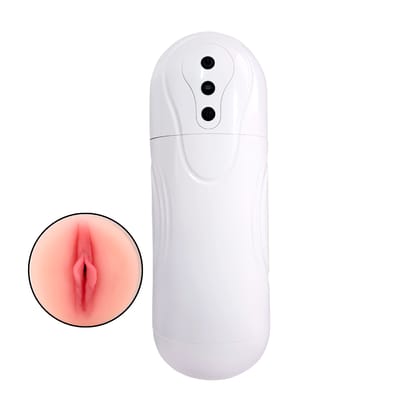 Masturbador com Formato de Vagina em TPE, Sucções, 20 Modos de Vibração, Resistente à Água e Recarregável - Camonet Airplane Cup