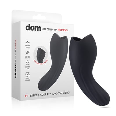 Masturbador de Glande Recarregável, Revestido de Silicone com Cerdas Massageadoras e 10 Modos de Vibração - Dom E1 | 7 x 3,7 cm