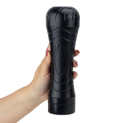 Masturbador Lanterna em ABS com Forma de Ânus em TPR, Vibração Multivelocidade e Função Gemido - Smart Vibration | 15 x 3,2 cm