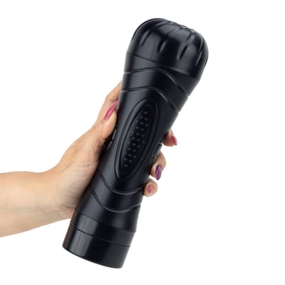 Masturbador Lanterna em ABS com Forma de Boca em TPR, Vibração Multivelocidade e Função Gemido - Smart Vibration | 15 x 3,2 cm