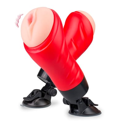 Masturbador Lanterna em Forma de Vagina em TPE com 12 Funções de Vibração, Simulação de Gemidos e Ventosa de Pressão - Crazy Bull Delia | 16,5 x 3 cm