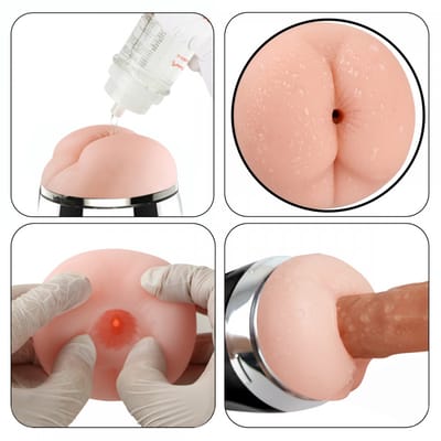 Masturbador Lanterna no Formato de Ânus Realístico em TPE com Cerdas Internas e Base em Ventosa - X5 Cup | 10,5 x 3,5 cm