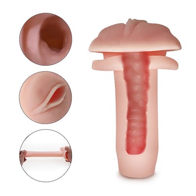 Masturbador Lanterna no Formato de Vagina em TPR e Botão de Compressão - Dibe Miya | 13 x 3 cm