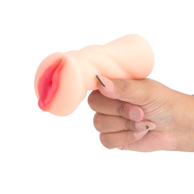 Masturbador no Formato de Vagina com Pequenos Lábios e Texturas Interna - SI Sexy Import | 12 x 3 cm
