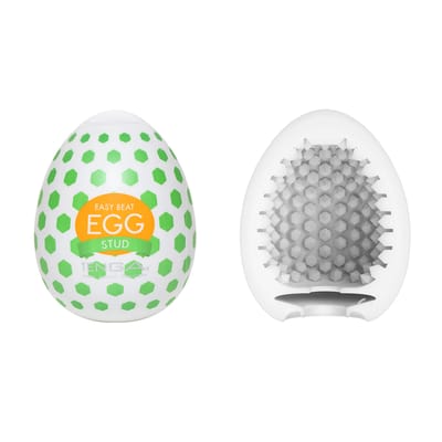 Masturbador em TPE com Textura Interna de Nódulos Hexagonais - Tenga Egg Stud | 5,8 x 5 cm