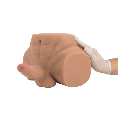 Masturbador Masculino em TPE com Pênis Realístico com Glande, Veias e Escroto - 19 x 21,5 cm