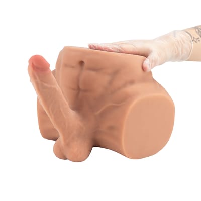 Masturbador Meio Tronco Inferior em TPE com Ânus Penetrável e Pênis Realístico com Glande, Veias e Escroto - SI | 28,5 x 21,5 cm