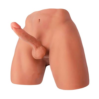Masturbador Meio Tronco Masculino em TPE com Pênis Realístico, Veias e Escroto - 39 x 37 cm