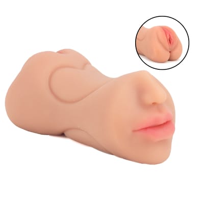 Masturbador que Simula Sexo Oral, Vaginal e Anal com Texturas Interna em TPE - Yaffa Lingerie | 14,5 x 3 cm