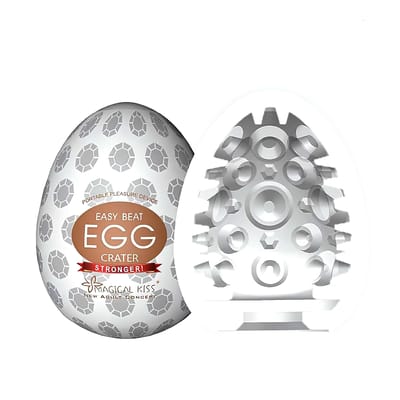Masturbador em Silicone com Formato de Ovo e Textura Circular Interna - Magical Kiss Easy Beat Crater Stronger | 5,8 x 5 cm