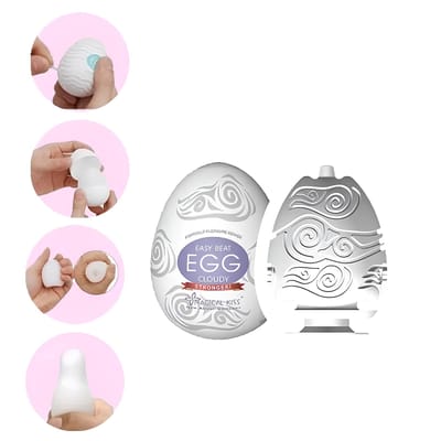 Masturbador em Silicone com Textura Interna em Alto-Relevo - Magical Kiss Egg Cloudy Stronger | 5,8 x 5 cm