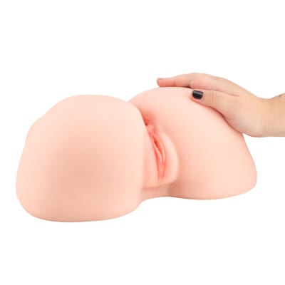 Masturbador em TPE com Formato de Bunda, 2 Orifícios Penetráveis Texturizados e Base Achatada - SI Butt Mac 2 | 35 x 27 cm