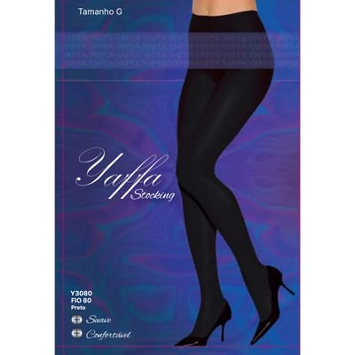 Meia Calça Preta Fio 80 - Yaffa Lingerie | Tamanho Único