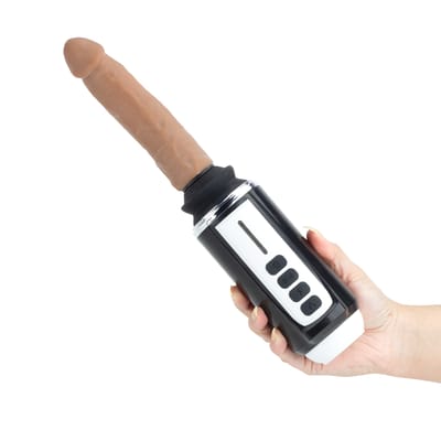 Mini Máquina do Sexo com Prótese Peniana Realista com 7 Vibrações, Movimentos de Vai e Vem, Função Aquecimento, Modo Turbo e Ventosa - Dibe Wolverine