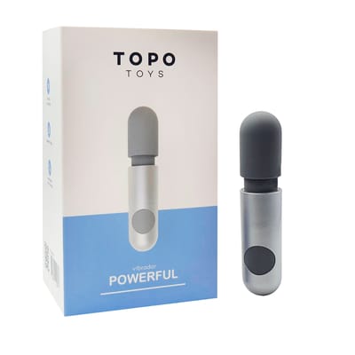 Mini Massageador em Silicone Macio, 10 Vibrações Potentes e Carregamento via Cabo USB - Topo Toys PowerFul | 11,8 x 2,6 cm