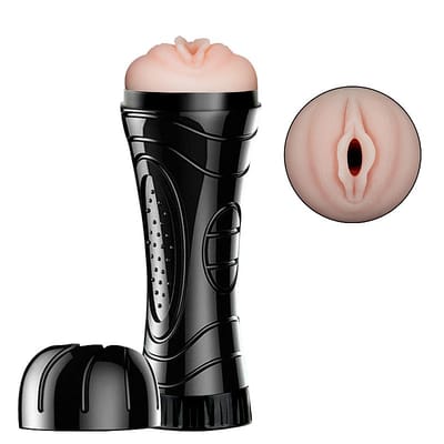 Mini Masturbador Lanterna com Formato de Vagina em TPE e Textura Interna - SI Elettra | 18 x 3 cm