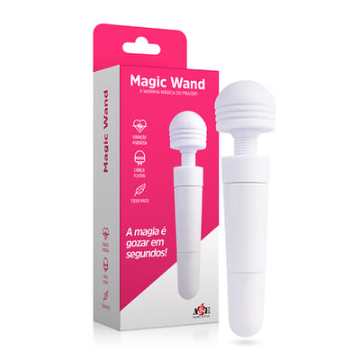 Mini Varinha Mágica com Ponteira em Silicone e  Vibração - Magic Wand | 4,3 x 3,3 cm