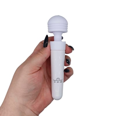 Mini Varinha Mágica com Ponteira em Silicone e  Vibração - Magic Wand | 4,3 x 3,3 cm