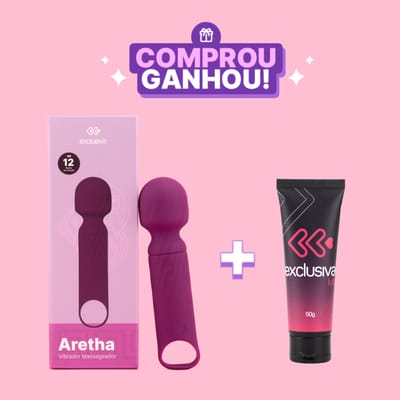 Mini Vibrador Massageador em Silicone com 12 Modos de Vibração e Carregamento via Cabo USB - Exclusiva Aretha | 13,3 x 3,3 cm