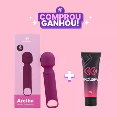 Mini Vibrador Massageador em Silicone com 12 Modos de Vibração e Carregamento via Cabo USB - Exclusiva Aretha | 13,3 x 3,3 cm