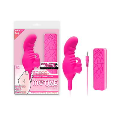 Mini Vibrador Rabbit de Ponto G e Clitóris com 10 Modos de Vibração e Controle Remoto com Fio - Motive Vibrator Bunny | 8 x 3,3 cm