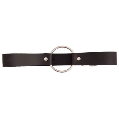 Mordaça Ring Gag em Couro Sintético Ajustável - Sexy Fantasy Linha Sado