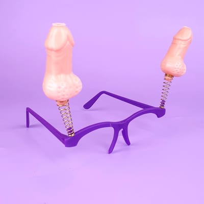 Óculos Erótico com Mola e Mini Pênis - FestaChic | 14,5 x 3,5 cm | Disponível em 7 Cores