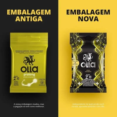 Preservativo Lubrificado que Retarda a Ejaculação Precoce - Olla Efeito Retardante - 3 Unidades