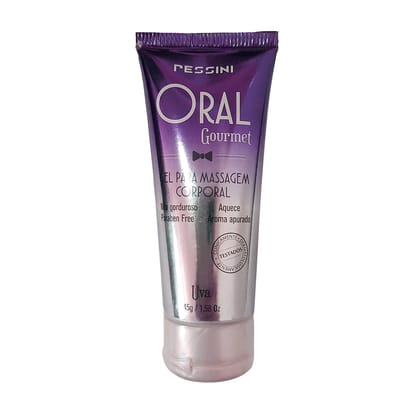 Gel Lubrificante Beijável com um Efeito Excitante que Esquenta, Zero Açúcar e Livre de Parabenos - Pessini Oral Gourmet | 45 g | Disponível em 6 Sabores