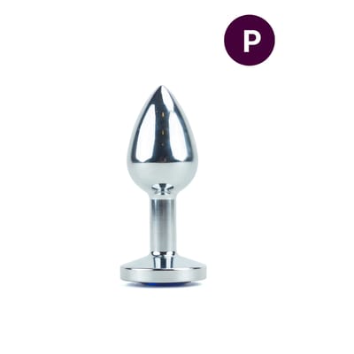 Plug Anal no Tamanho "P" em Aço Inoxidável com Joia - Sexy Import | 6 x 2,5 cm | Disponível em 12 Cores