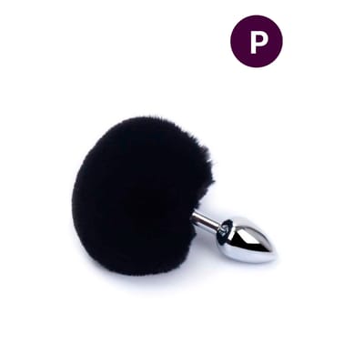 Plug Anal Tamanho "P" em Metal com Pompom de Pelúcia - 6 x 2,6 cm | Disponível em 4 Cores