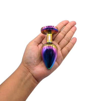 Plug Anal Colorido "G" no Formato Cônico com Detalhe de Pedra Brilhante na Base - 9 x 3,9 cm | Disponível em 6 Cores
