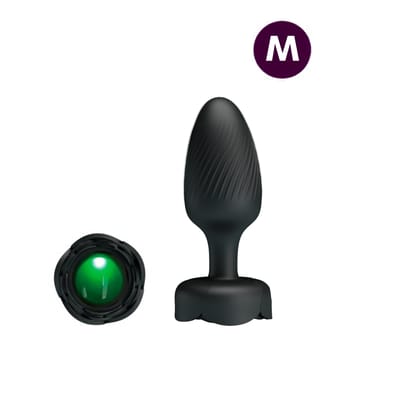 Plug Anal Cônico ''M" em Silicone com LED Colorido na Base e 10 Modos de Vibração - Pretty Love Osborn 3 | 8,2 x 3,3 cm