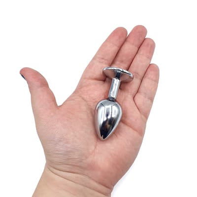 Plug Anal Cônico em Metal no Tamanho P com Joia na Base - Seamless | 5,5 x 2,6 cm | Disponível em 7 Cores