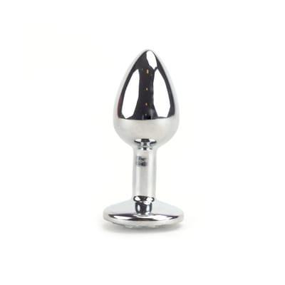 Plug Anal Cônico em Metal no Tamanho P com Joia na Base - Seamless | 5,5 x 2,6 cm | Disponível em 8 Cores
