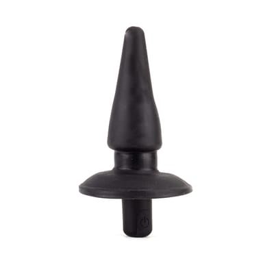 Plug Anal Cônico em PVC com Base de Segurança e Bullet com 10 Modos de Vibração - Exclusiva Butt Plug
